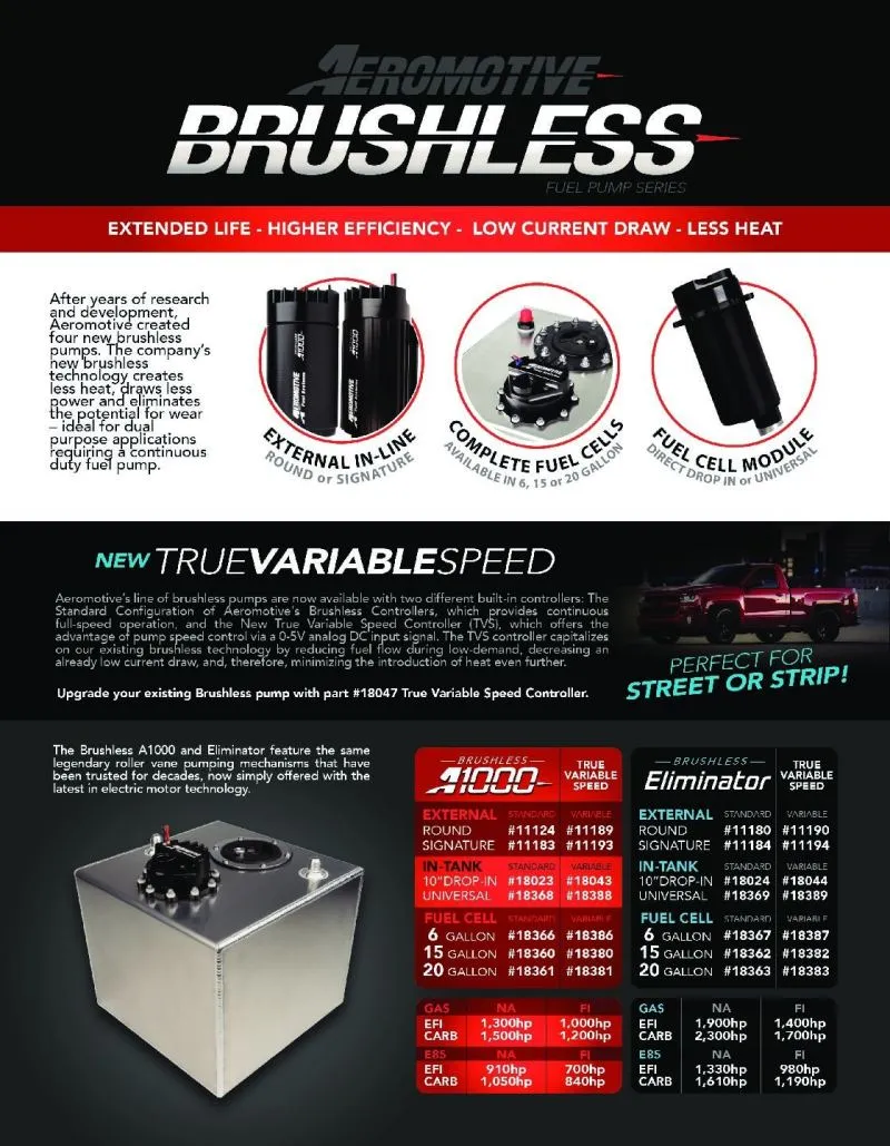 Aeromotive A1000 Brushless External In-Line Fuel Pump