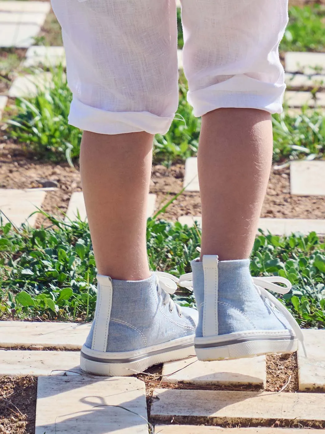 Baby bootie shoe for boy - BLUE SKY- blue