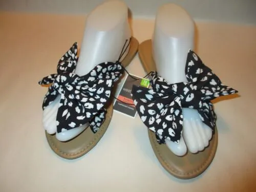 Black & White Bow Sandals