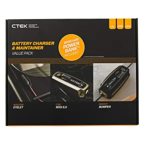 CTEK MXS 5.0 Battery Charger Value Pack with Power Bank
