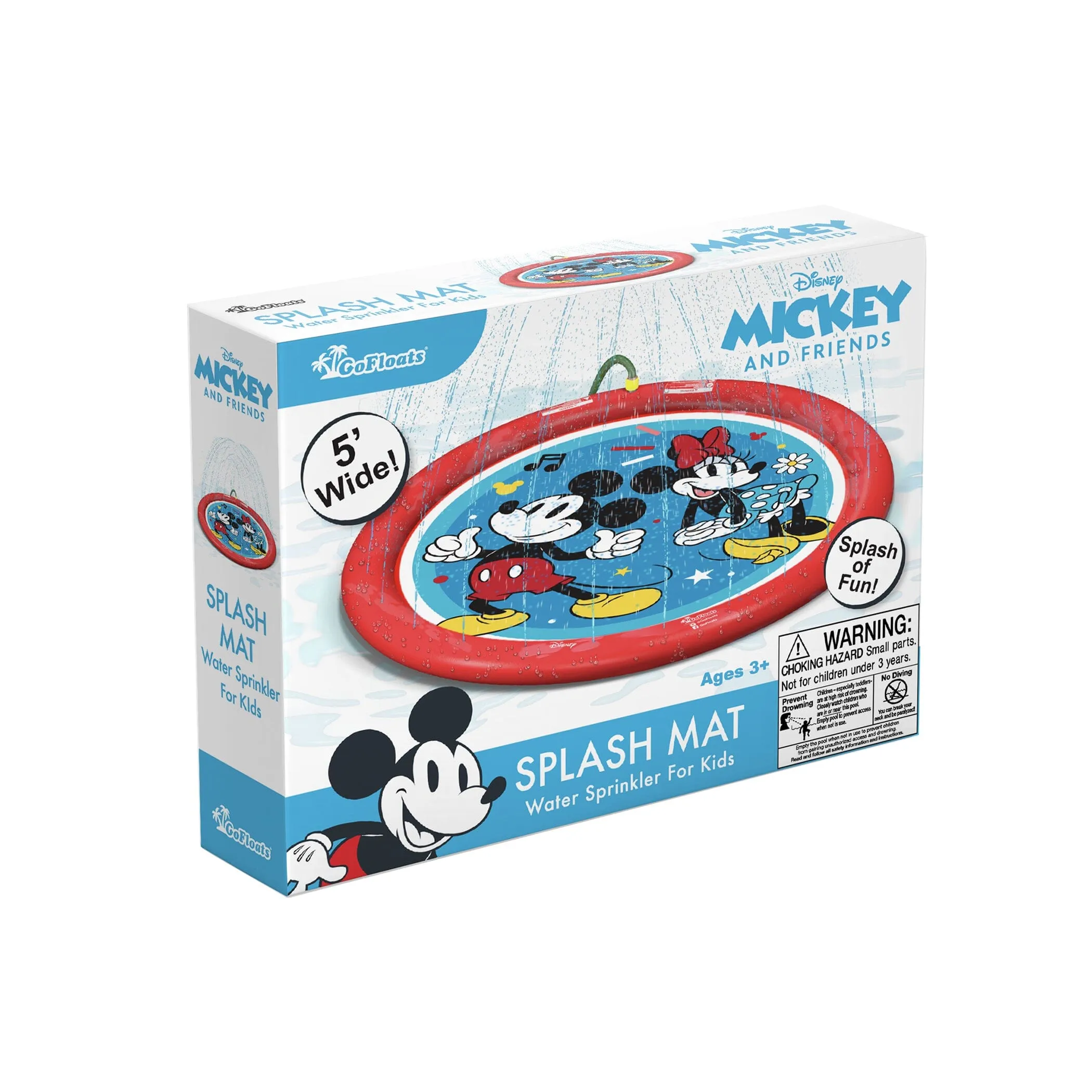 Disney Mickey and Minnie Kids Water Splash Pad Mat and Sprinkler