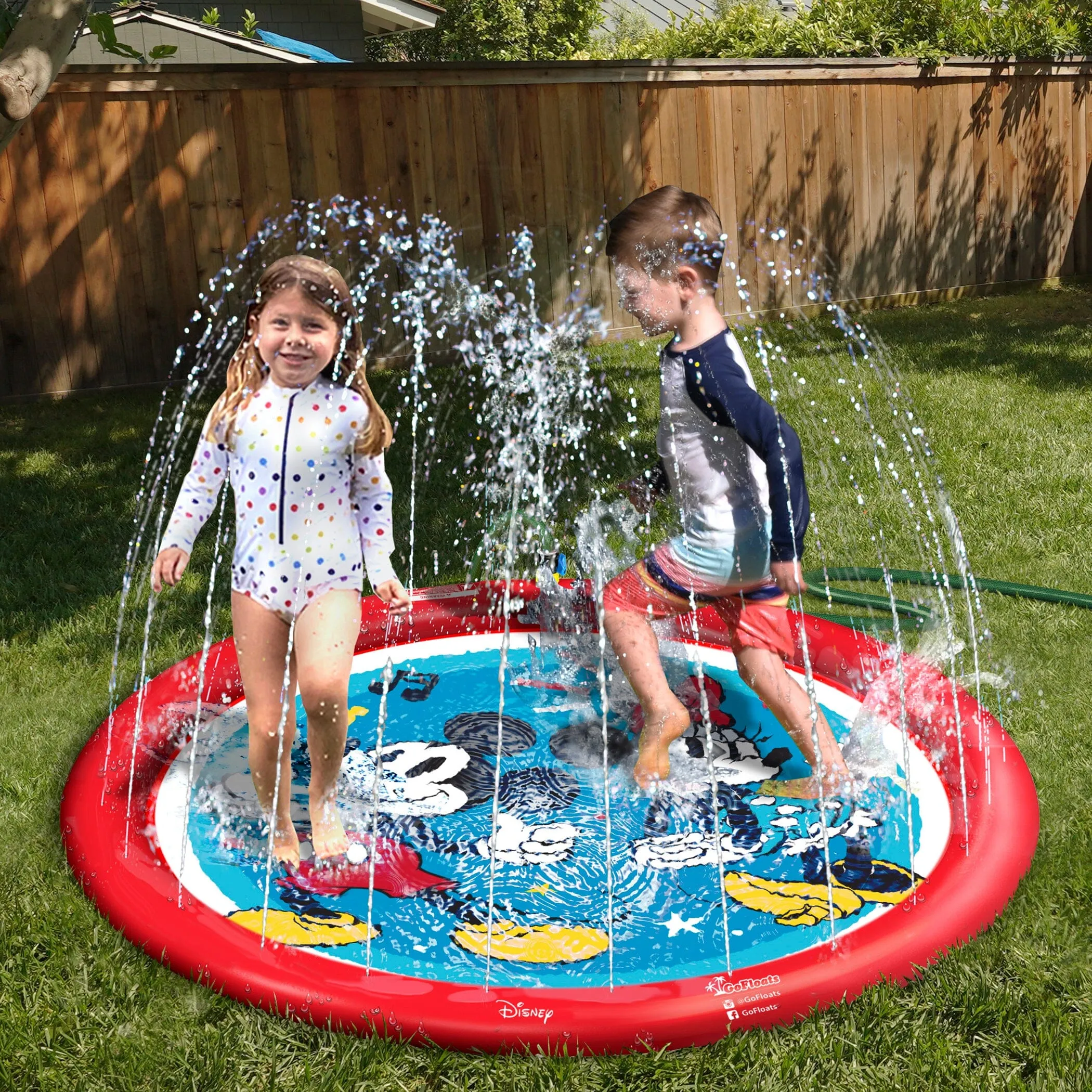 Disney Mickey and Minnie Kids Water Splash Pad Mat and Sprinkler