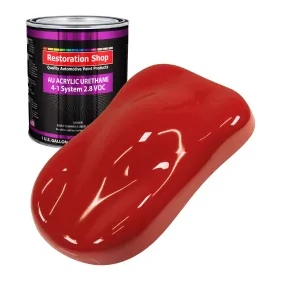Jalapeno Bright Red Acrylic Urethane Auto Paint - Gallon Paint Color Only - Professional Single Stage High Gloss Automotive Car Truck Coating, 2.8 VOC