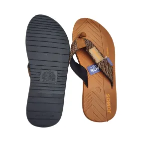 Jomos Mens Flip Flops Leather  Sandals  Beach Slippers
