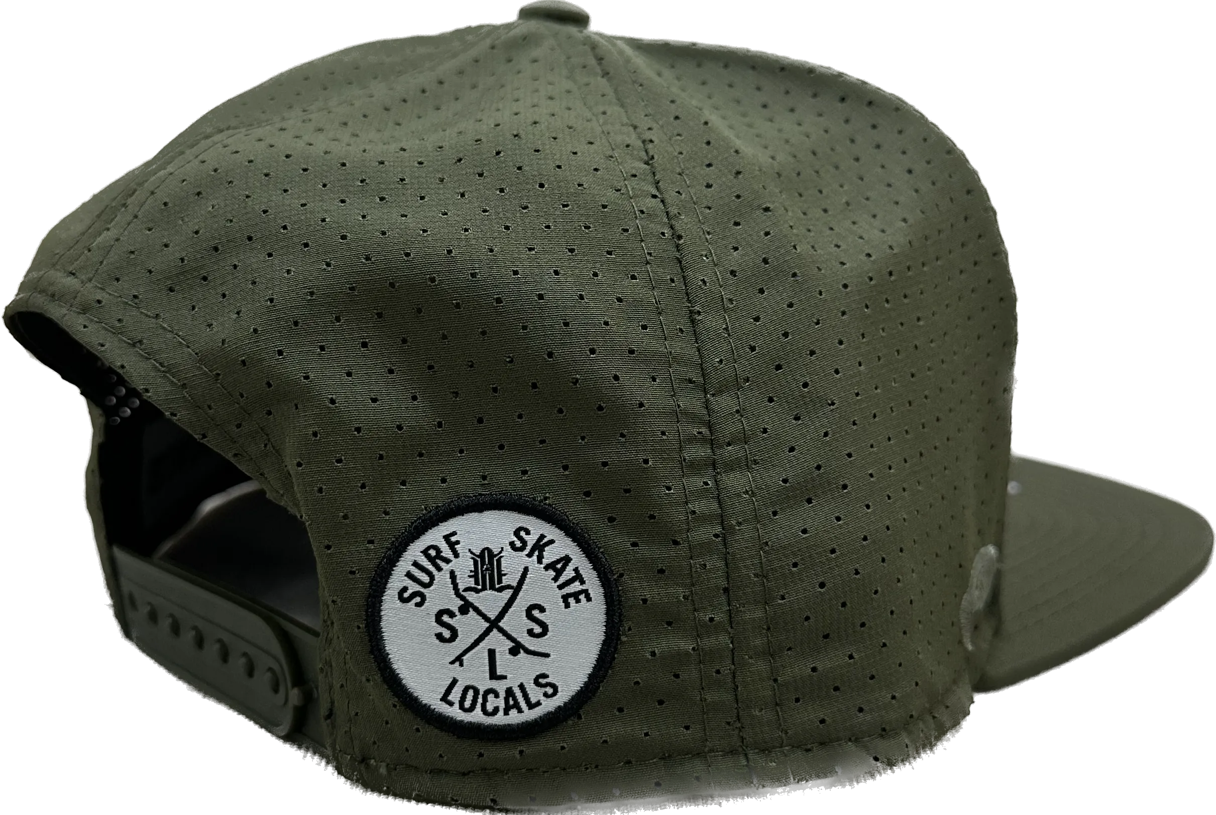 LOCALS FLORIDA BOARDERS 7 PANEL FLAT BRIM TRITECH PERFORATED TRUCKER