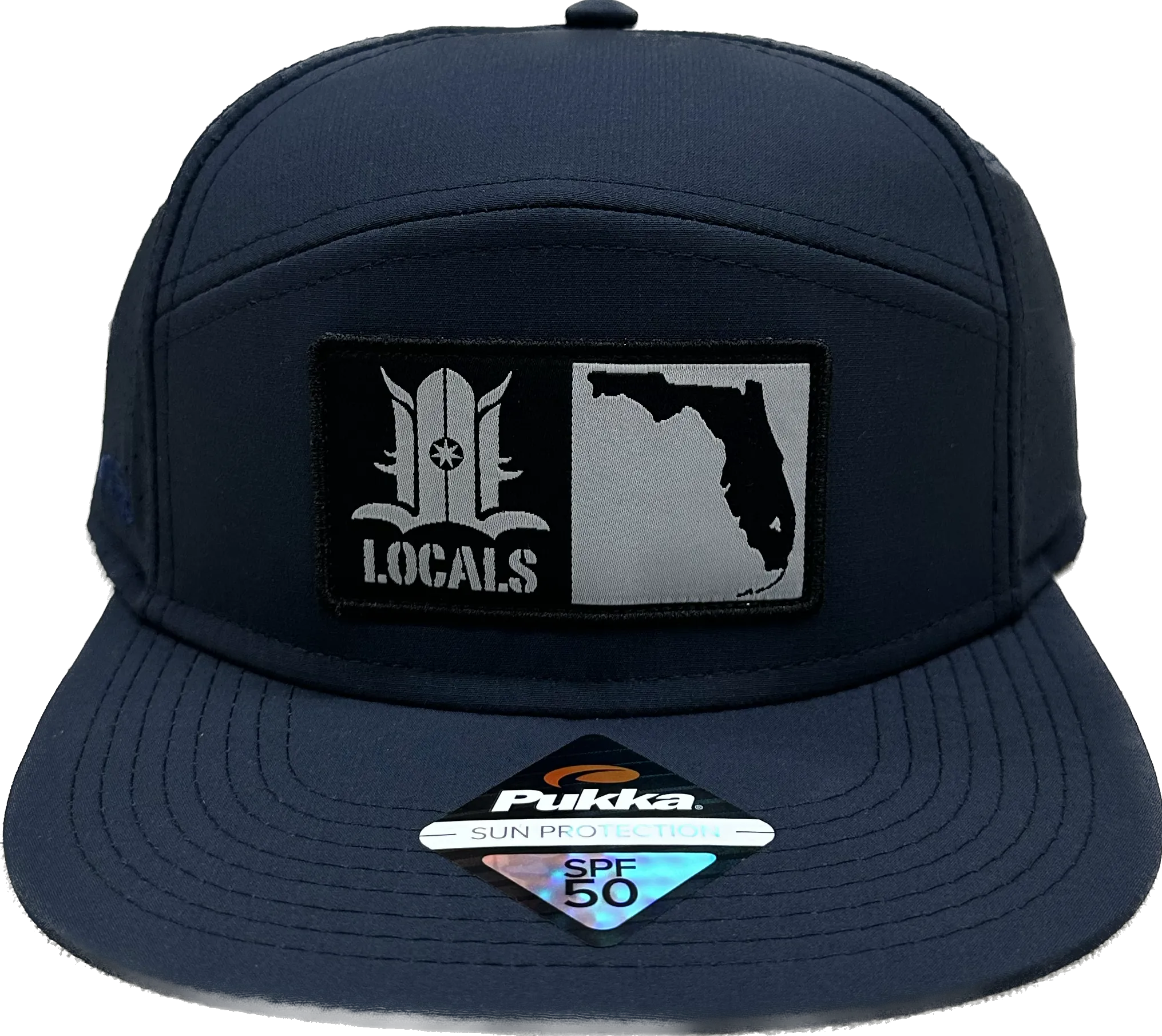 LOCALS FLORIDA BOARDERS 7 PANEL FLAT BRIM TRITECH PERFORATED TRUCKER