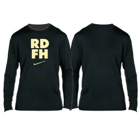 NO NAME ON BACK Champion Long Sleeve Moisture Wicking Shirt / BLACK