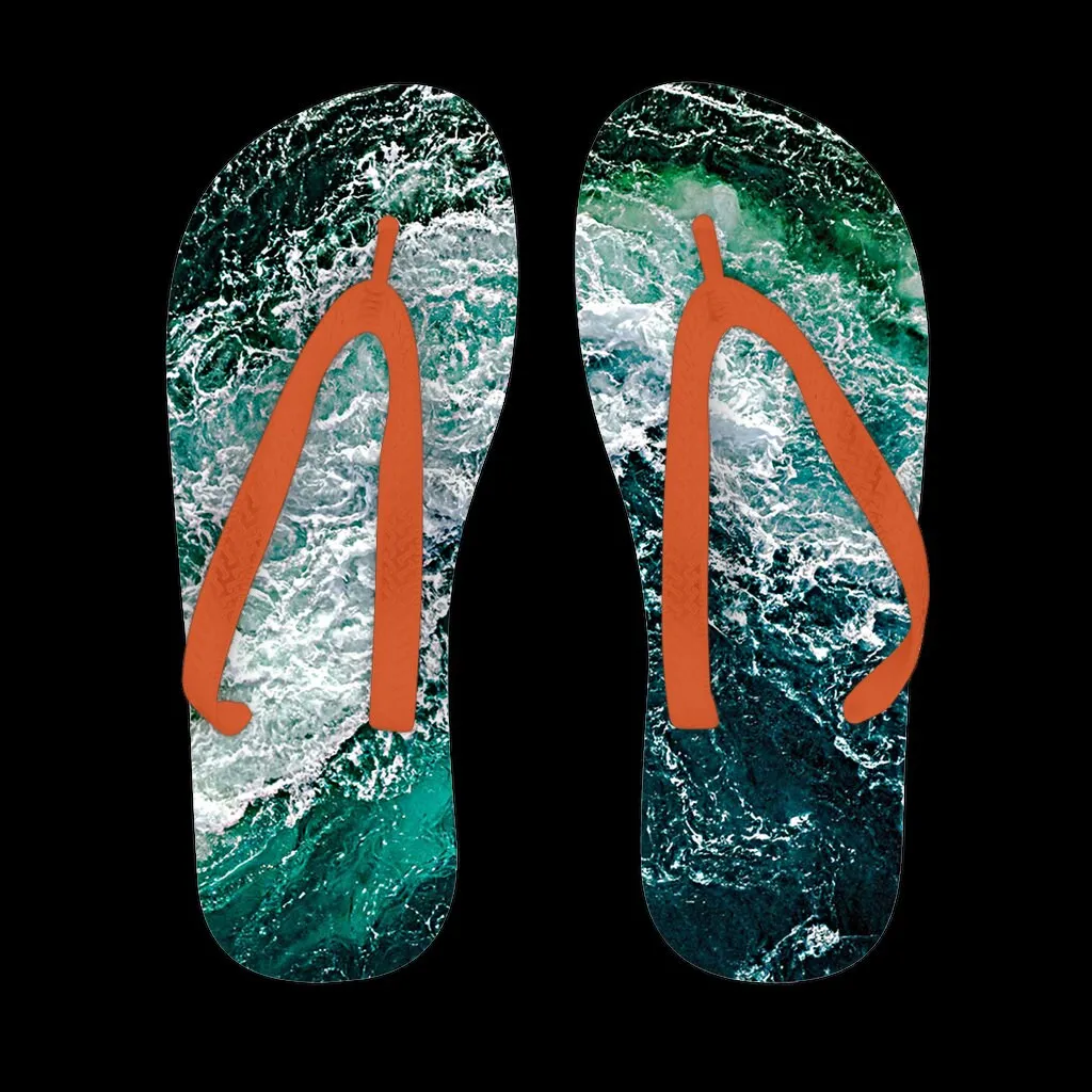 Oceanic Waves Flip Flops Adult,Kids,Gifts for Graduation/Halloween/Christmas/Birthday/Housewarming/Beach Party/Summer Dress/Picnic/BBQ Party