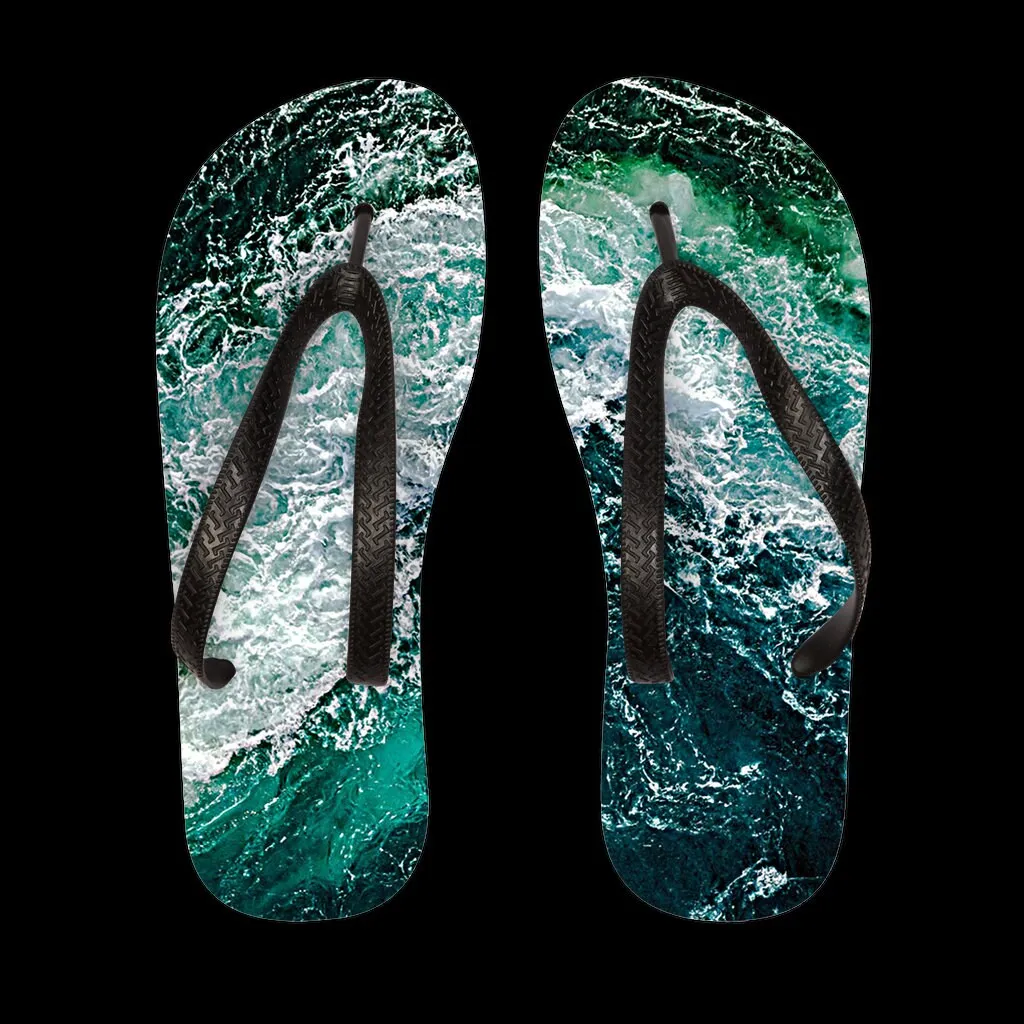 Oceanic Waves Flip Flops Adult,Kids,Gifts for Graduation/Halloween/Christmas/Birthday/Housewarming/Beach Party/Summer Dress/Picnic/BBQ Party