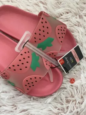 Pink Strawberry Slide Sandals