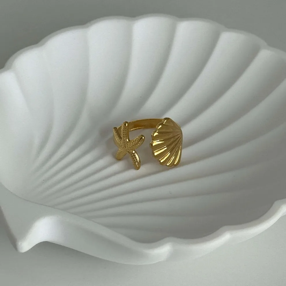 Summer Starfish Shell Ring