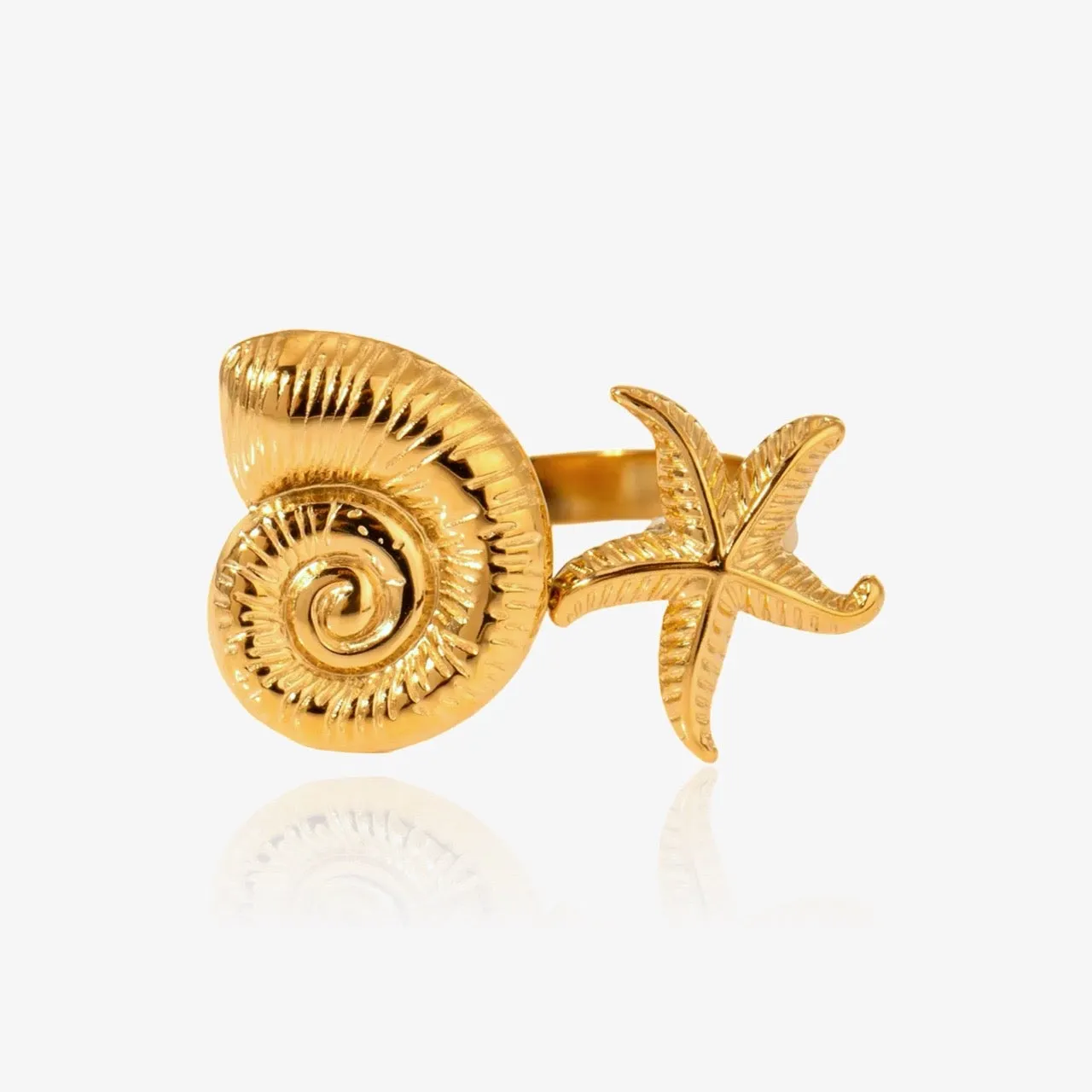 Summer Starfish Swirl Ring