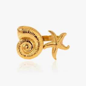 Summer Starfish Swirl Ring