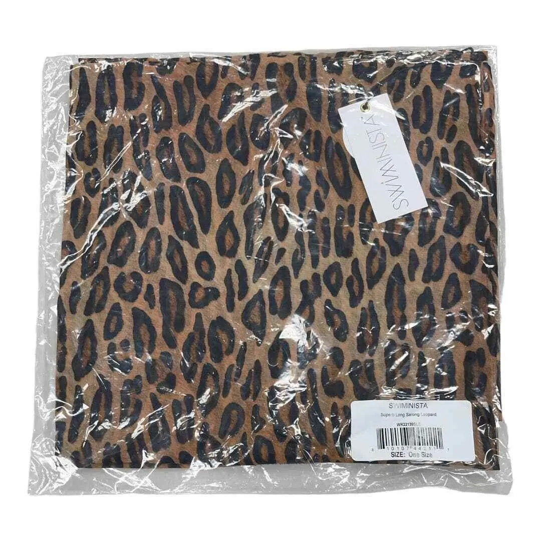 Swiminista Superb Long Sarong Wrap Swim Beach Leopard Print New